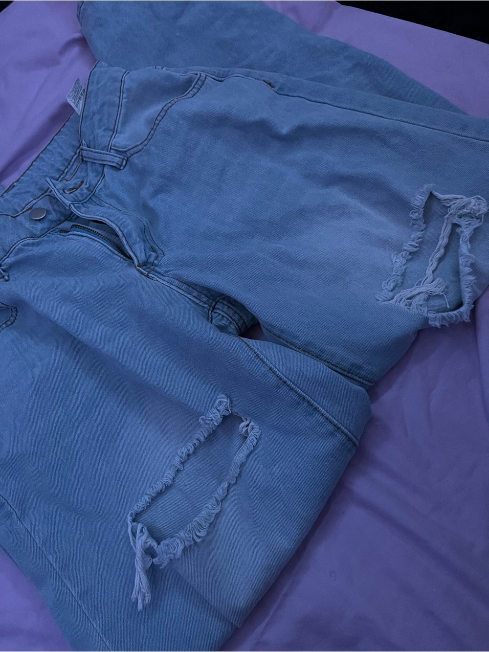 High-Rise Distressed Women’s Jeans - Light Blue